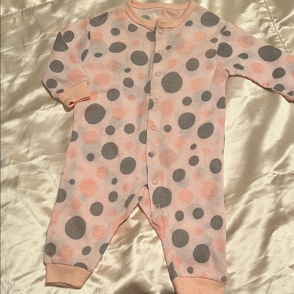 Calvin Klein Polka Dot Baby Kids One Piece - Pink and Gray